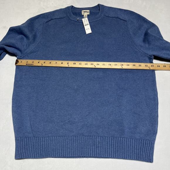 J Crew Heritage Cotton Crewneck Sweater Mens XL Twilight Blue Cotton Fisherman - Picture 6 of 10